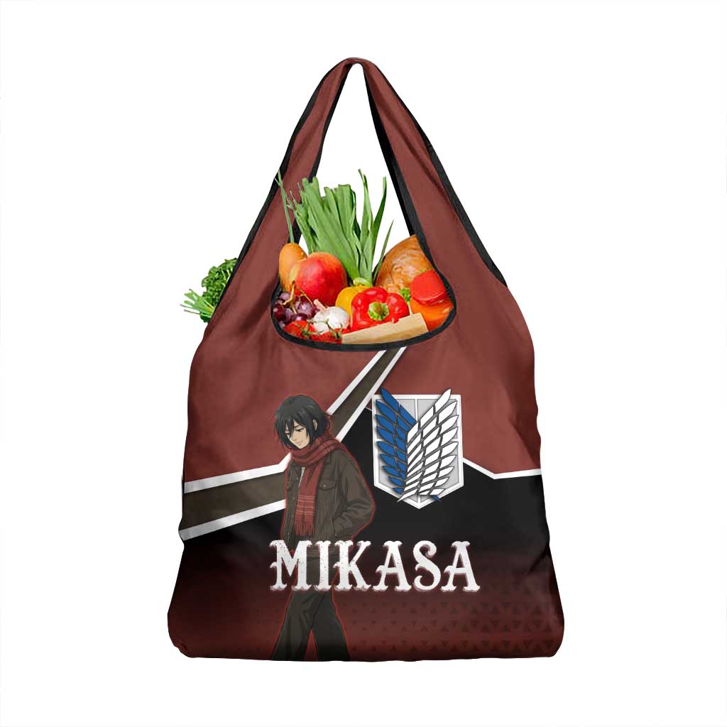 Mikasa Attack on Titan Grocery Bag Anime Cozy Streetwear Art