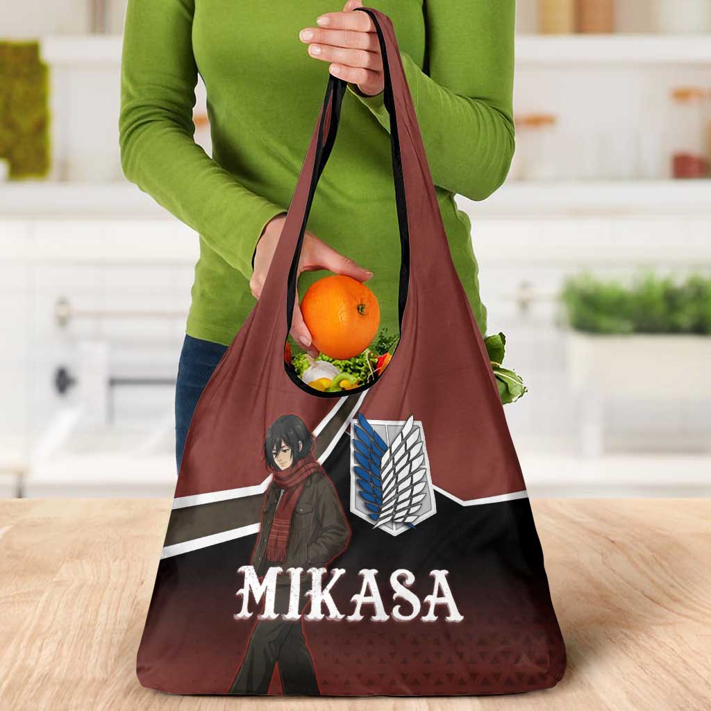 Mikasa Attack on Titan Grocery Bag Anime Cozy Streetwear Art