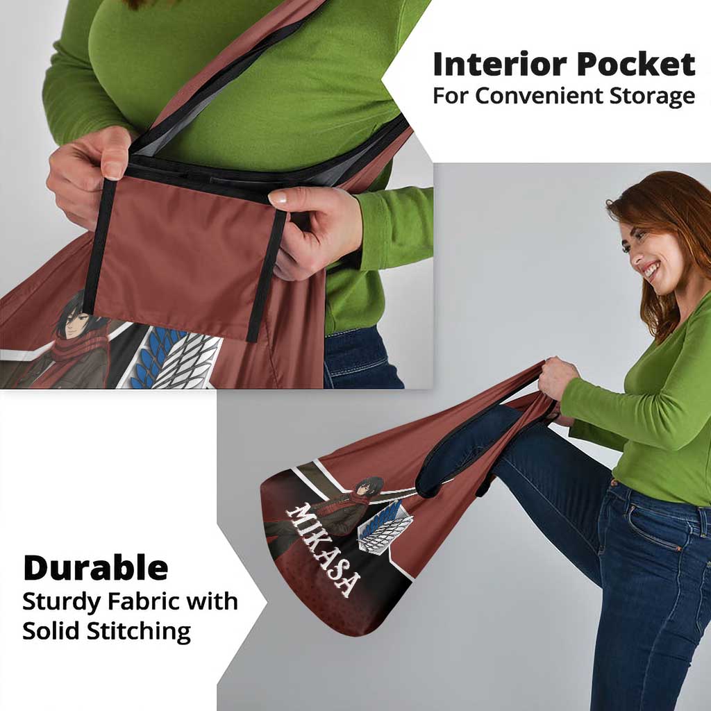 Mikasa Attack on Titan Grocery Bag Anime Cozy Streetwear Art
