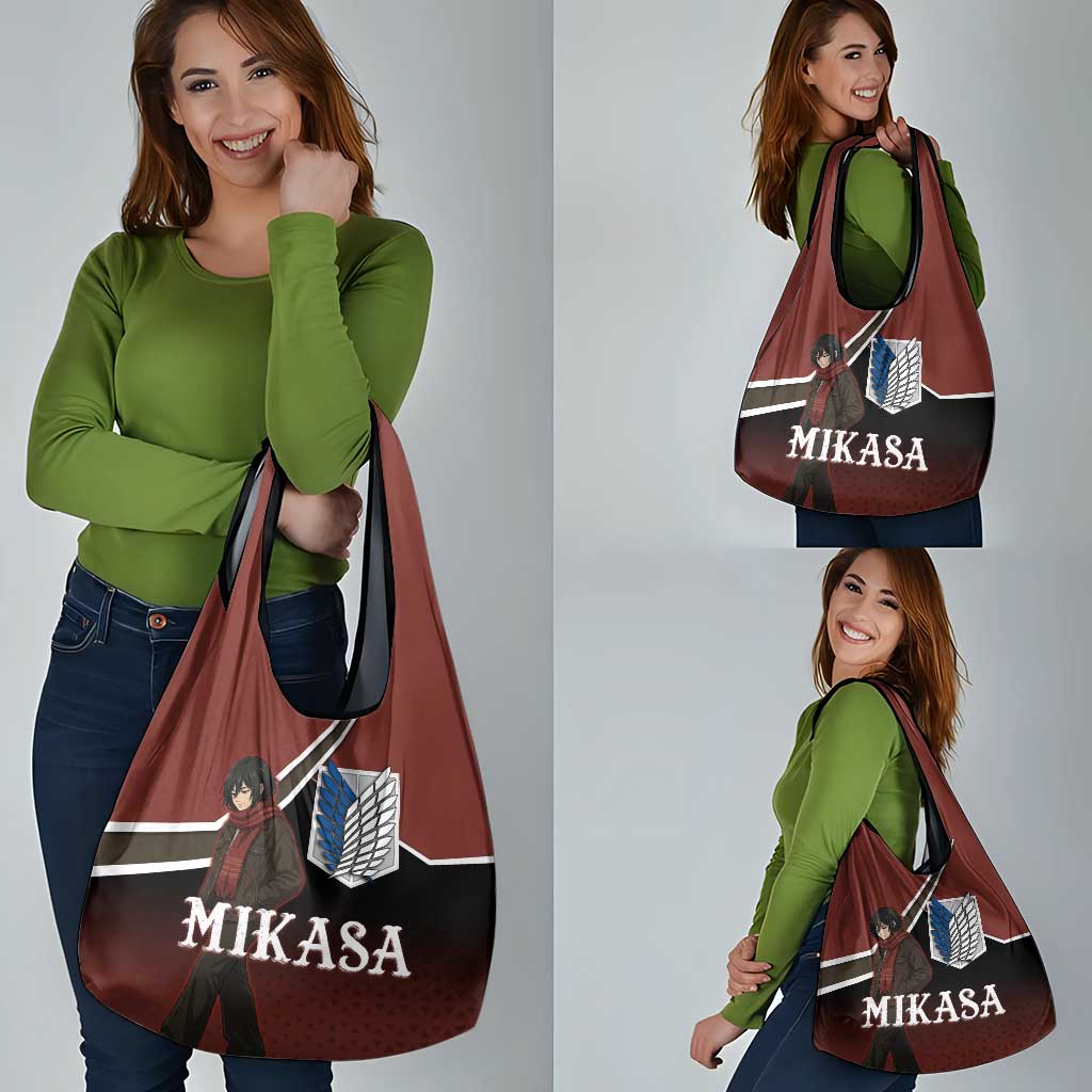 Mikasa Attack on Titan Grocery Bag Anime Cozy Streetwear Art