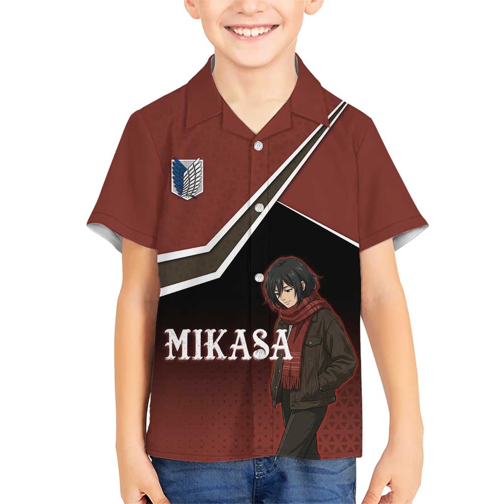 Mikasa Attack on Titan Hawaiian Shirt Anime Cozy Streetwear Art