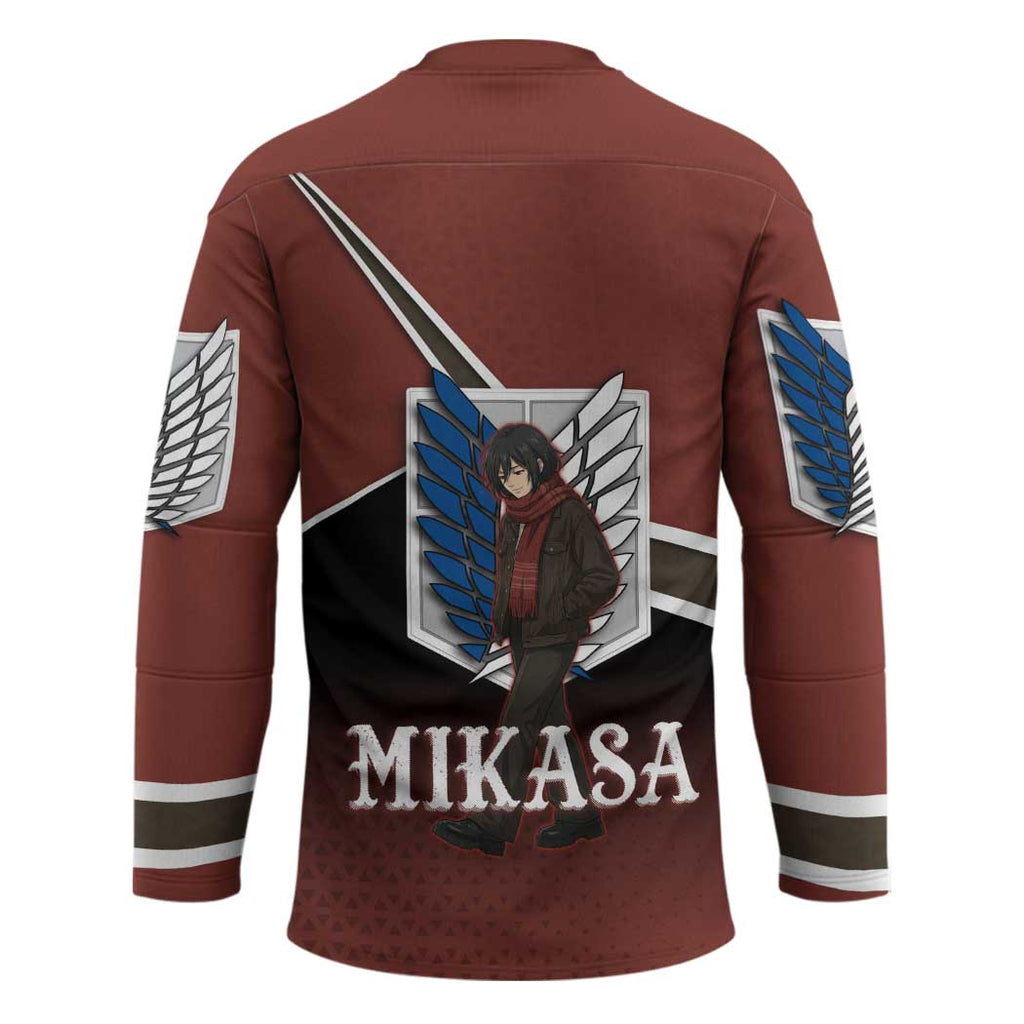 Mikasa Attack on Titan Hockey Jersey Anime Cozy Streetwear Art