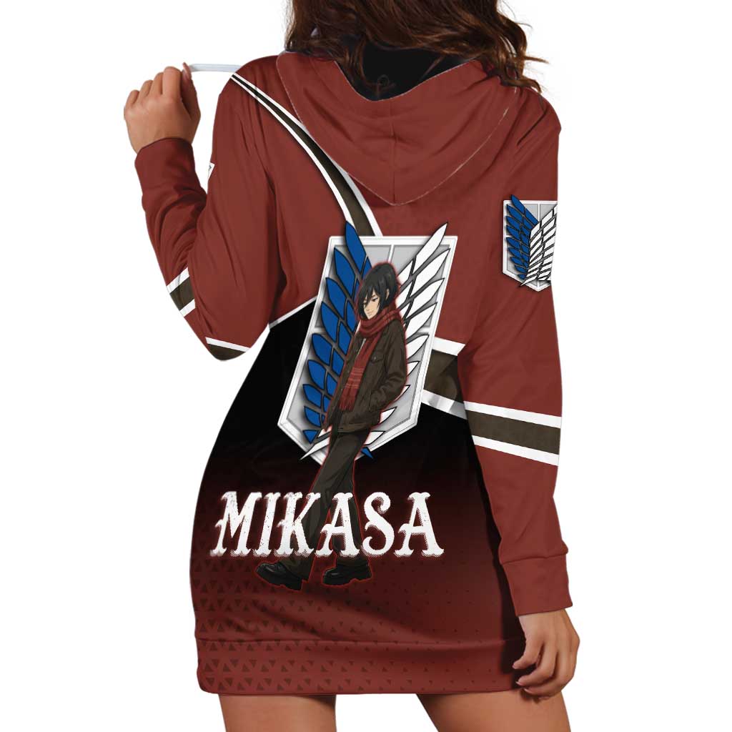 Mikasa Attack on Titan Hoodie Dress Anime Cozy Streetwear Art
