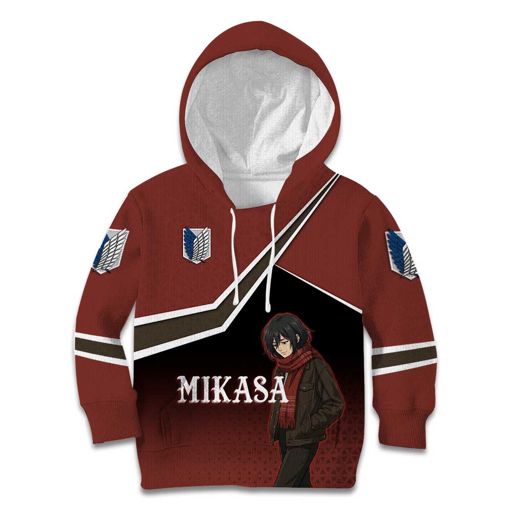 Mikasa Attack on Titan Kid Hoodie Anime Cozy Streetwear Art