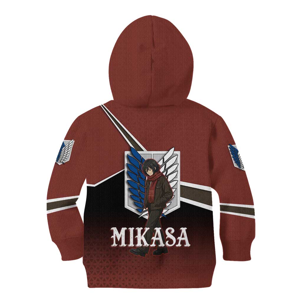 Mikasa Attack on Titan Kid Hoodie Anime Cozy Streetwear Art