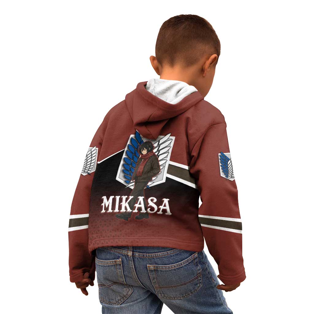 Mikasa Attack on Titan Kid Hoodie Anime Cozy Streetwear Art