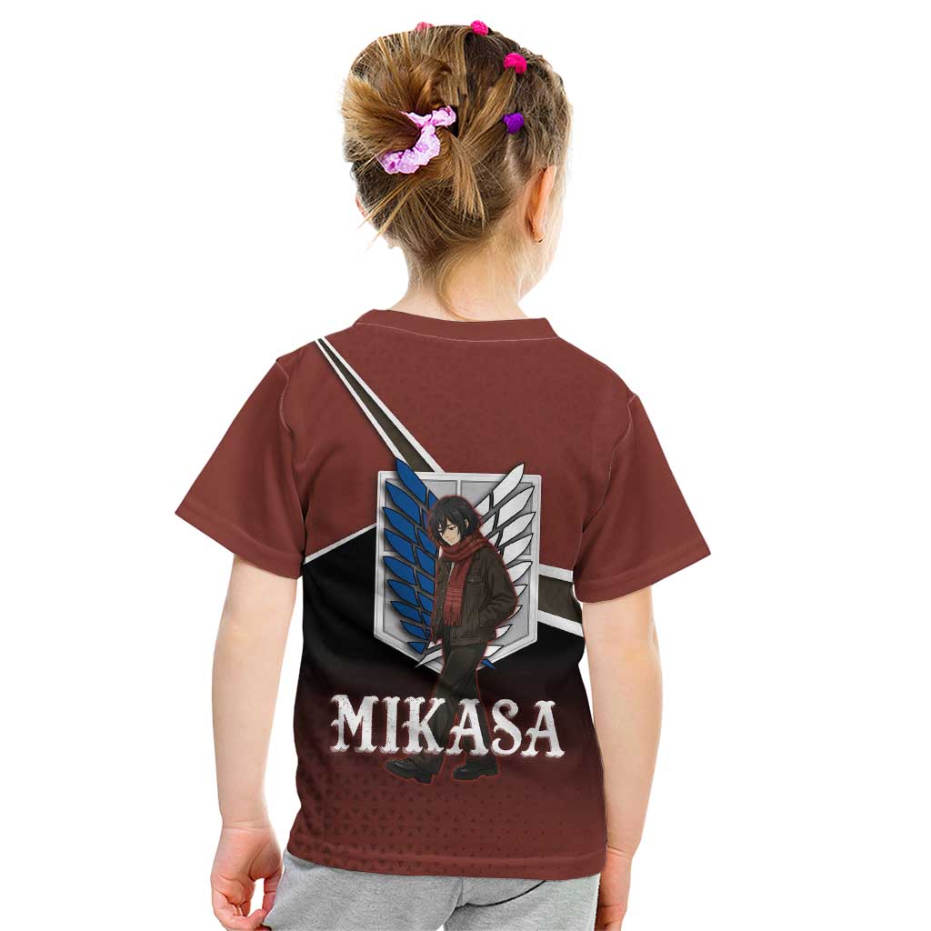 Mikasa Attack on Titan Kid T Shirt Anime Cozy Streetwear Art