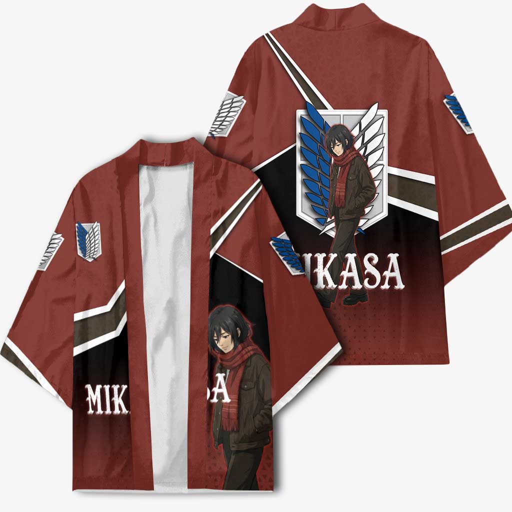 Mikasa Attack on Titan Kimono Anime Cozy Streetwear Art