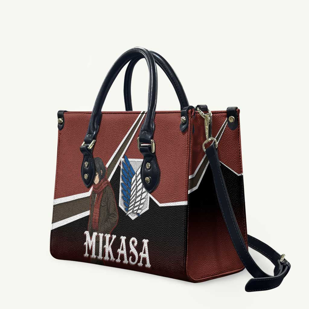 Mikasa Attack on Titan Leather Bag Anime Cozy Streetwear Art