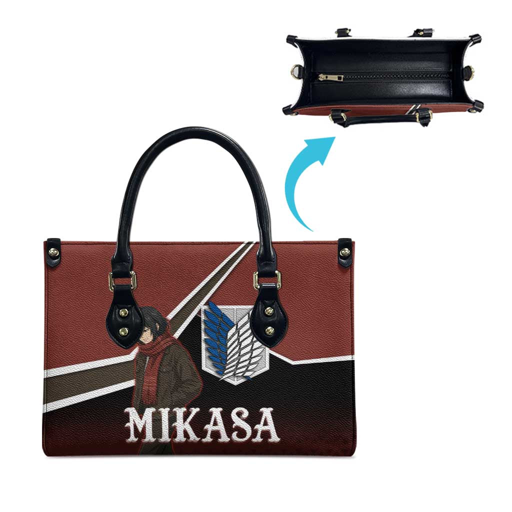 Mikasa Attack on Titan Leather Bag Anime Cozy Streetwear Art