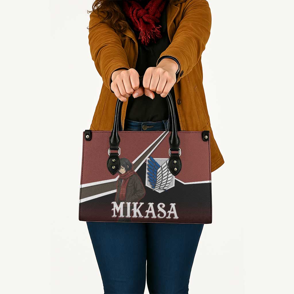 Mikasa Attack on Titan Leather Bag Anime Cozy Streetwear Art