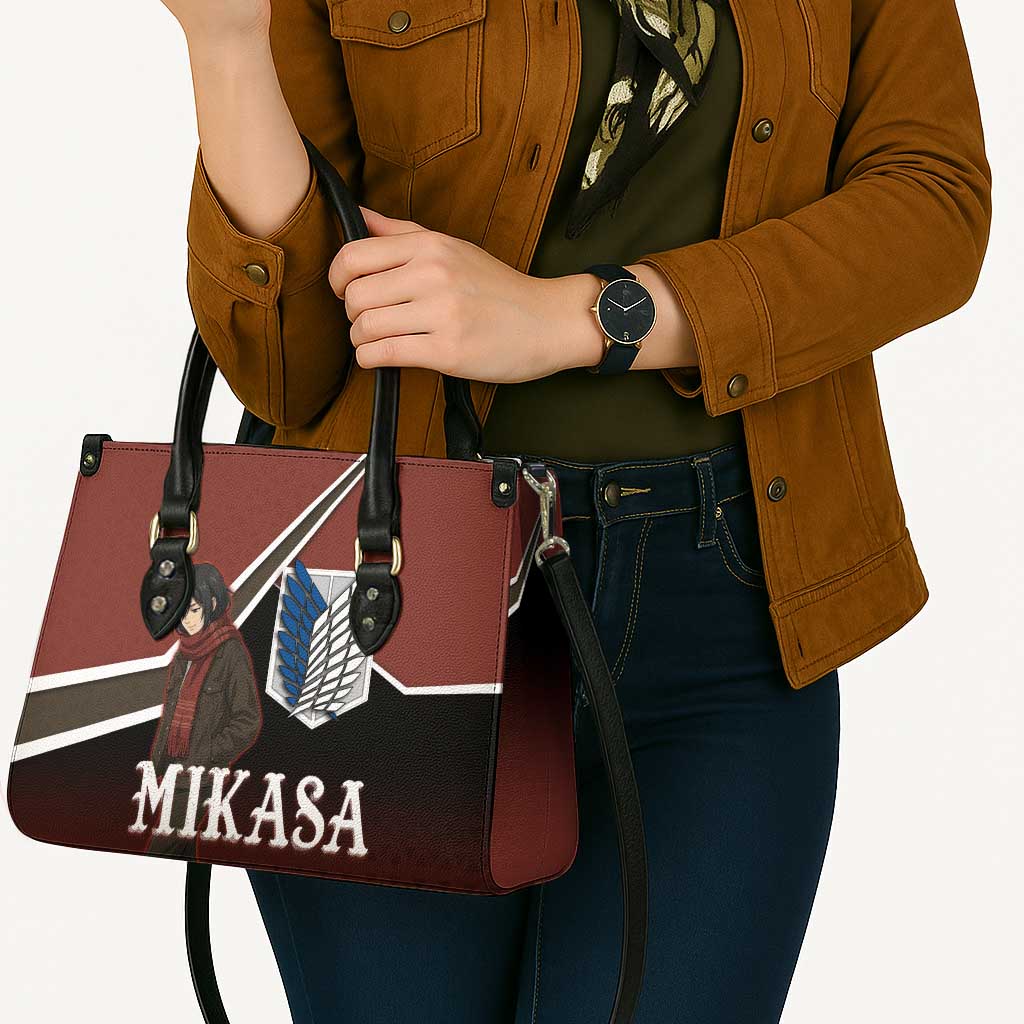 Mikasa Attack on Titan Leather Bag Anime Cozy Streetwear Art