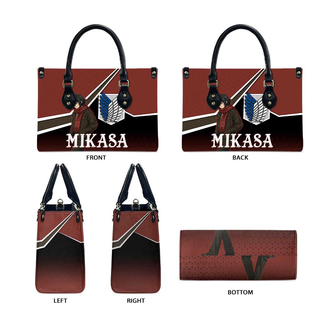 Mikasa Attack on Titan Leather Bag Anime Cozy Streetwear Art