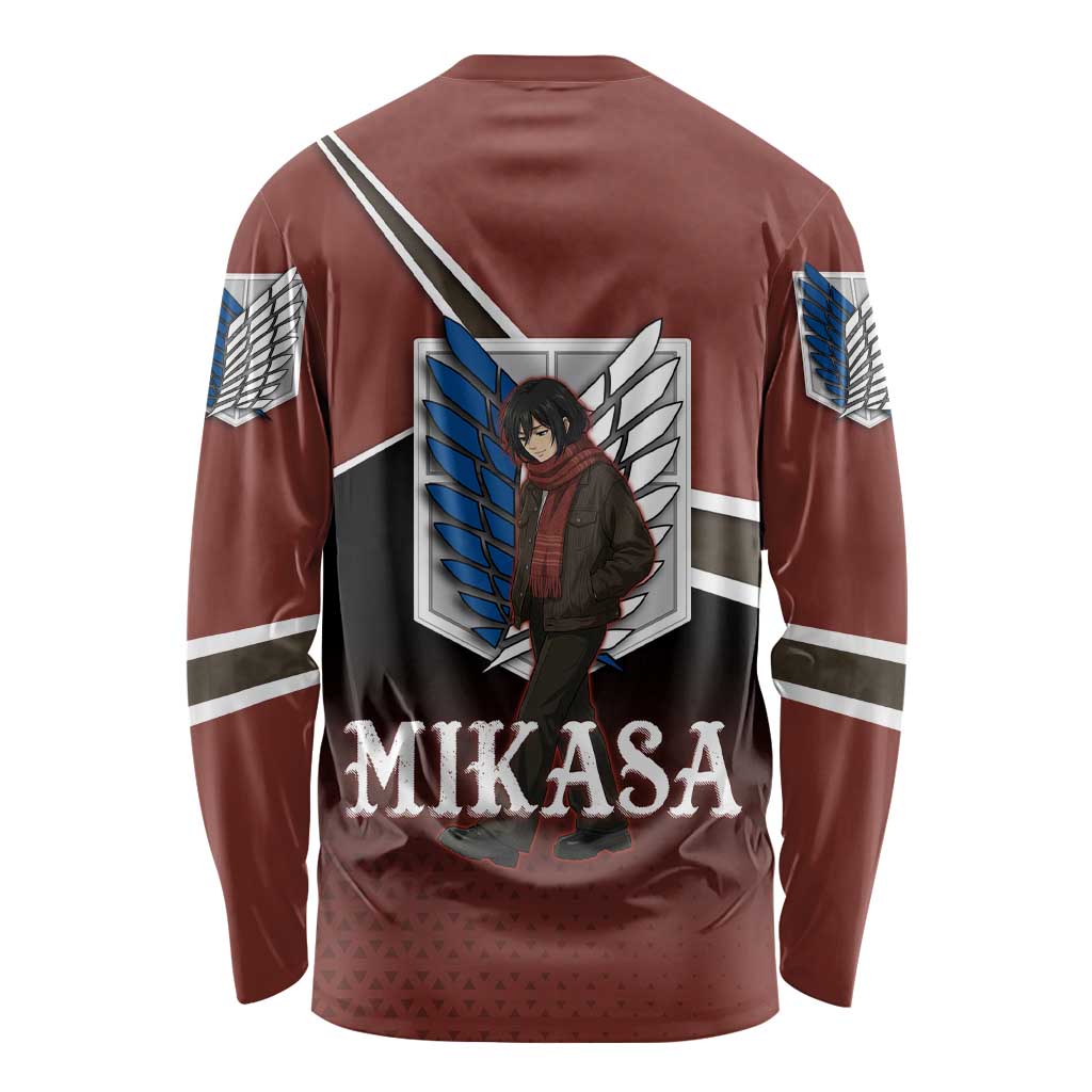Mikasa Attack on Titan Long Sleeve Shirt Anime Cozy Streetwear Art