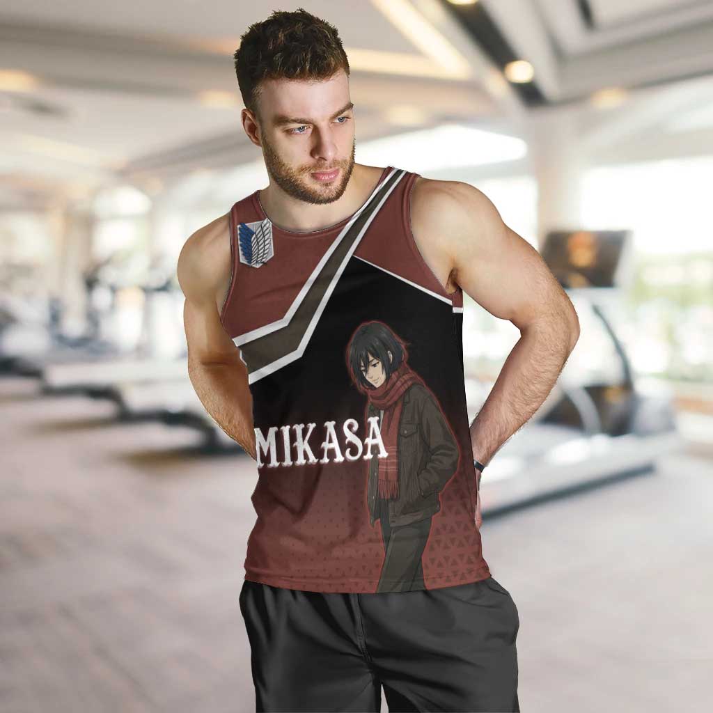 Mikasa Attack on Titan Men Tank Top Anime Cozy Streetwear Art