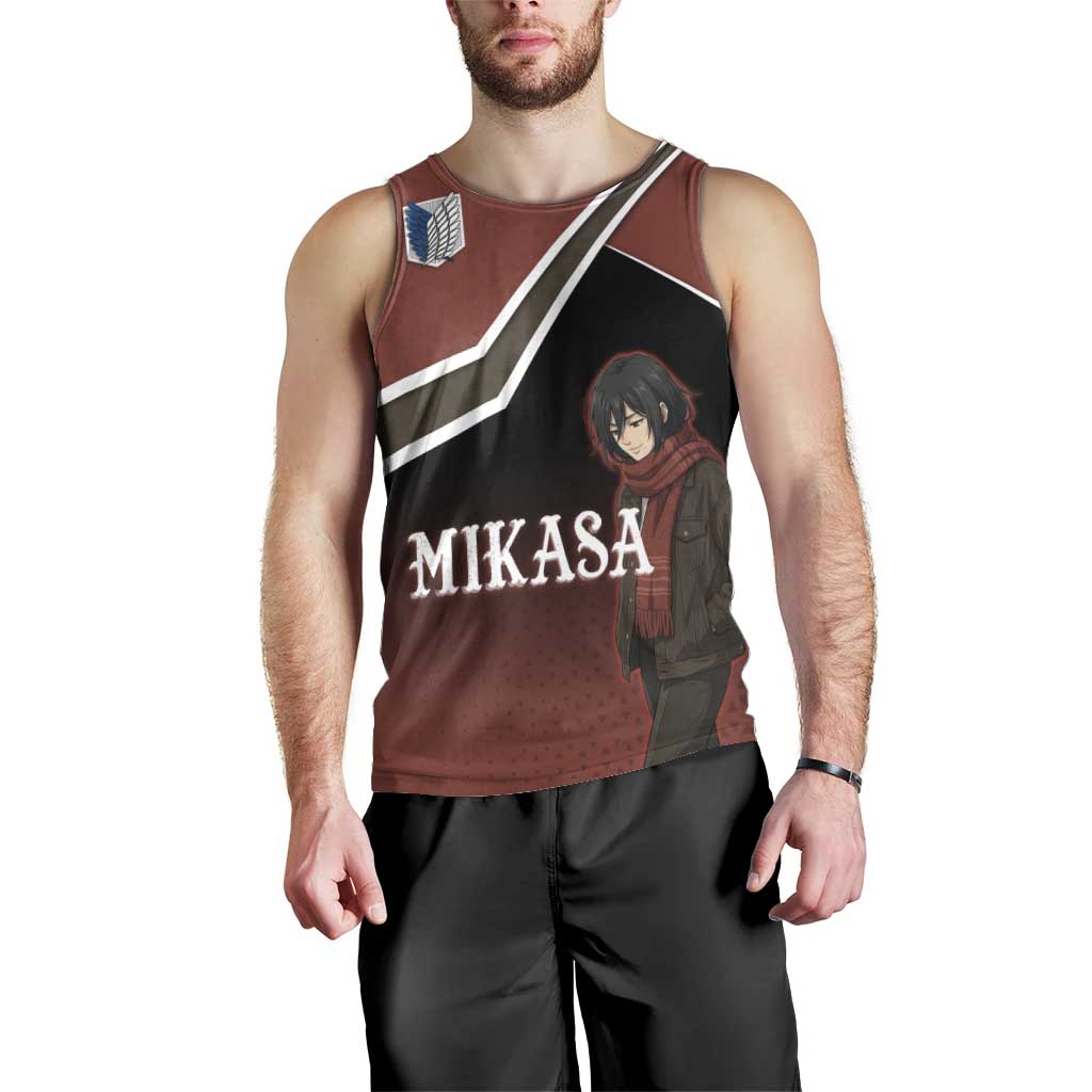 Mikasa Attack on Titan Men Tank Top Anime Cozy Streetwear Art