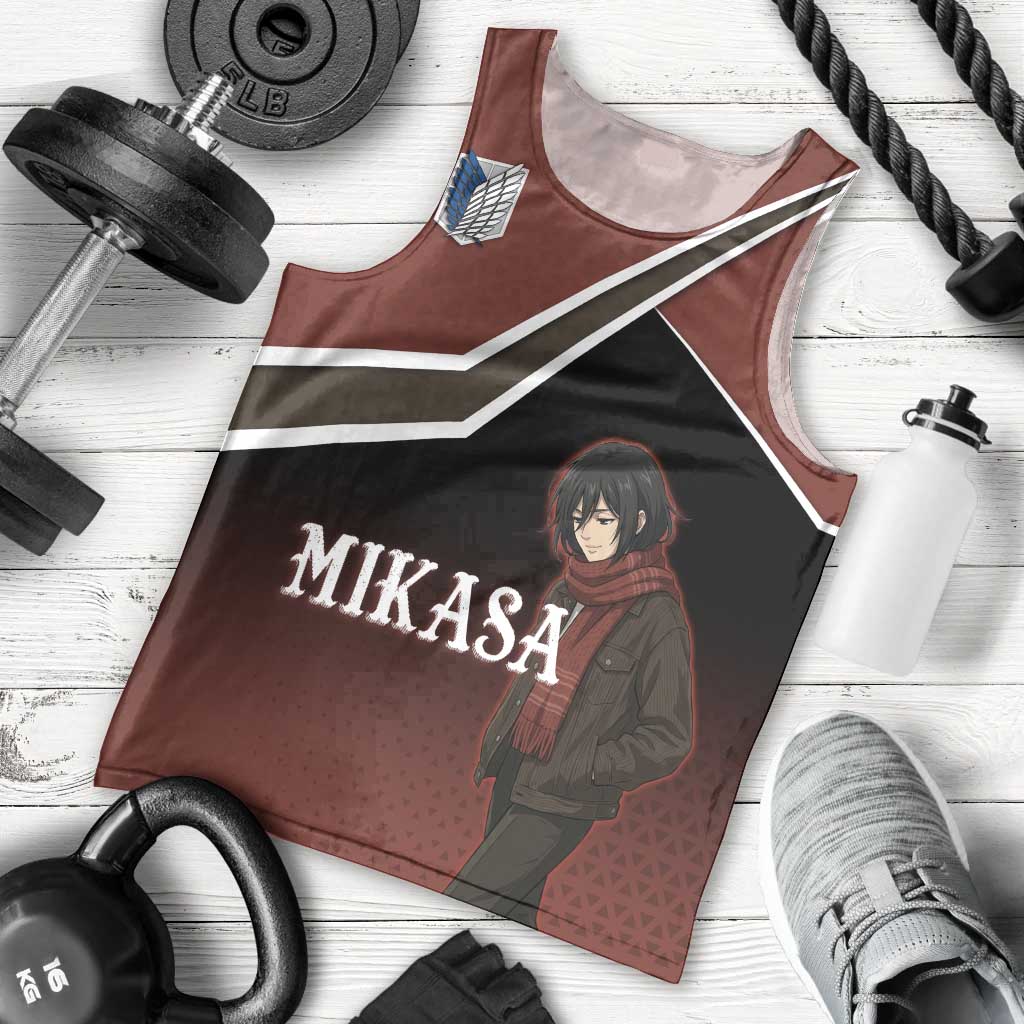 Mikasa Attack on Titan Men Tank Top Anime Cozy Streetwear Art