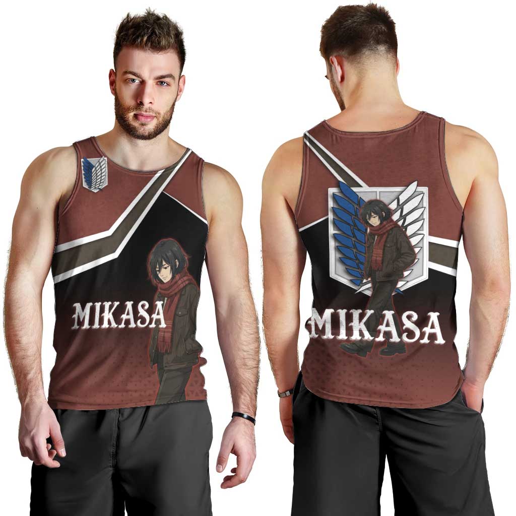 Mikasa Attack on Titan Men Tank Top Anime Cozy Streetwear Art
