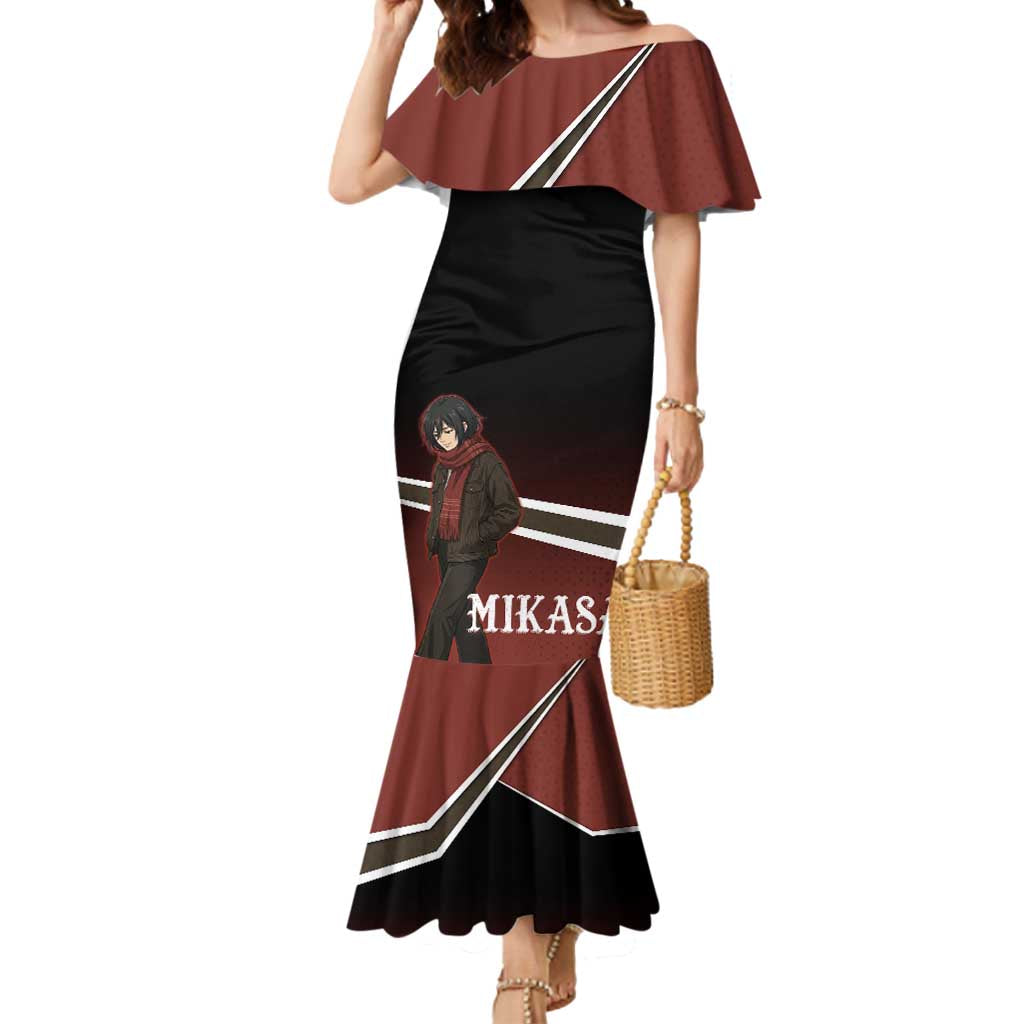 Mikasa Attack on Titan Mermaid Dress Anime Cozy Streetwear Art