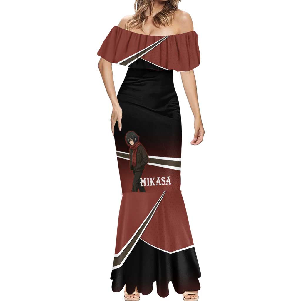 Mikasa Attack on Titan Mermaid Dress Anime Cozy Streetwear Art