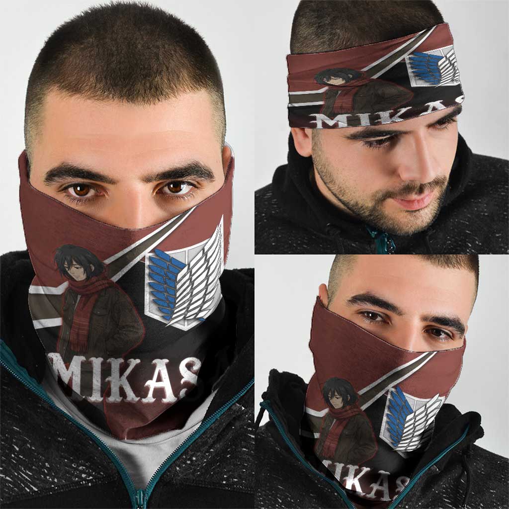 Mikasa Attack on Titan Neck Gaiter Anime Cozy Streetwear Art