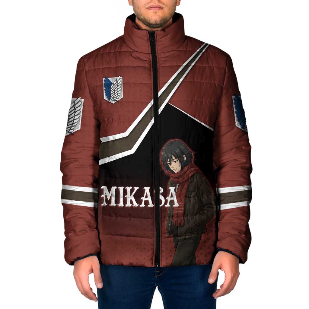 Mikasa Attack on Titan Padded Jacket Anime Cozy Streetwear Art
