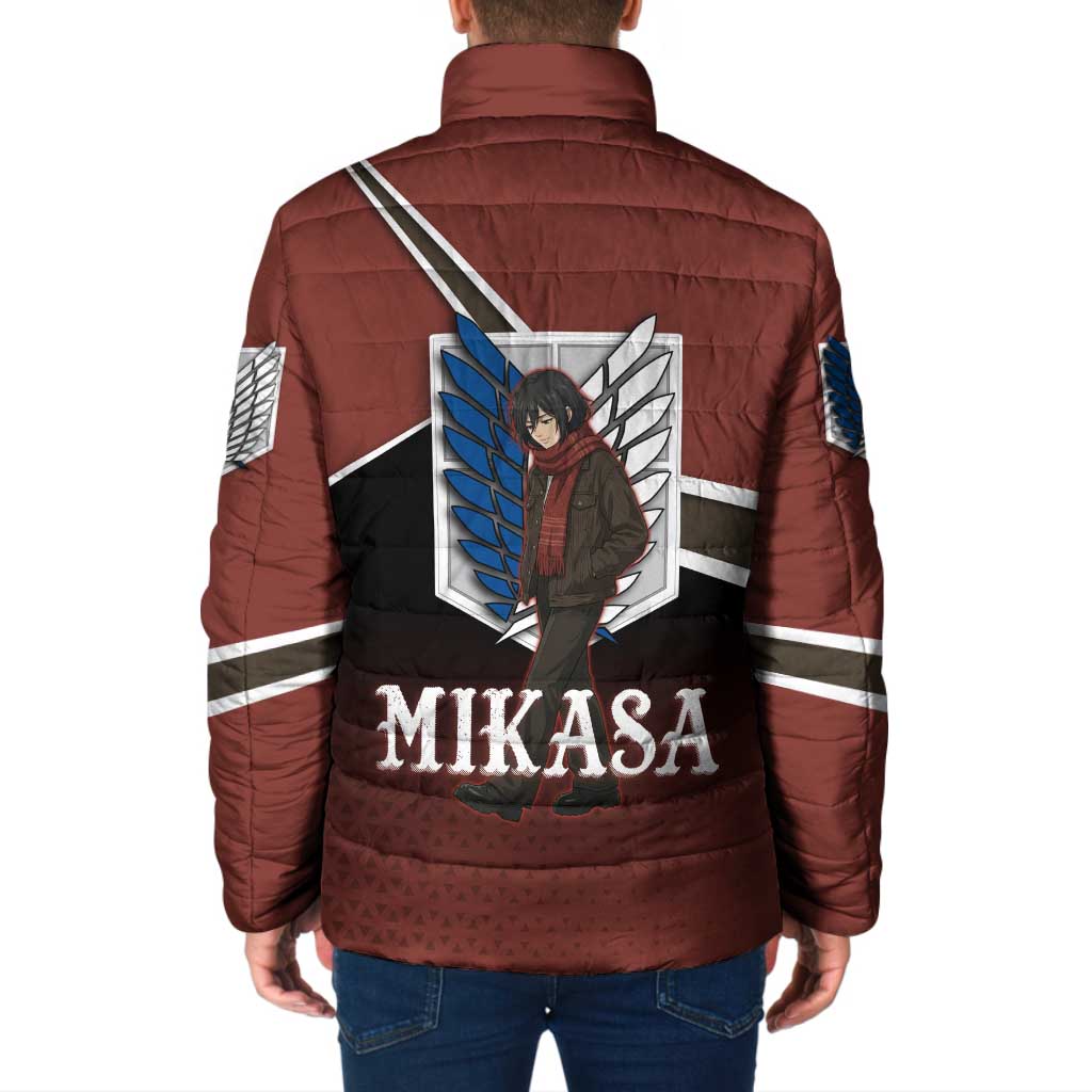 Mikasa Attack on Titan Padded Jacket Anime Cozy Streetwear Art