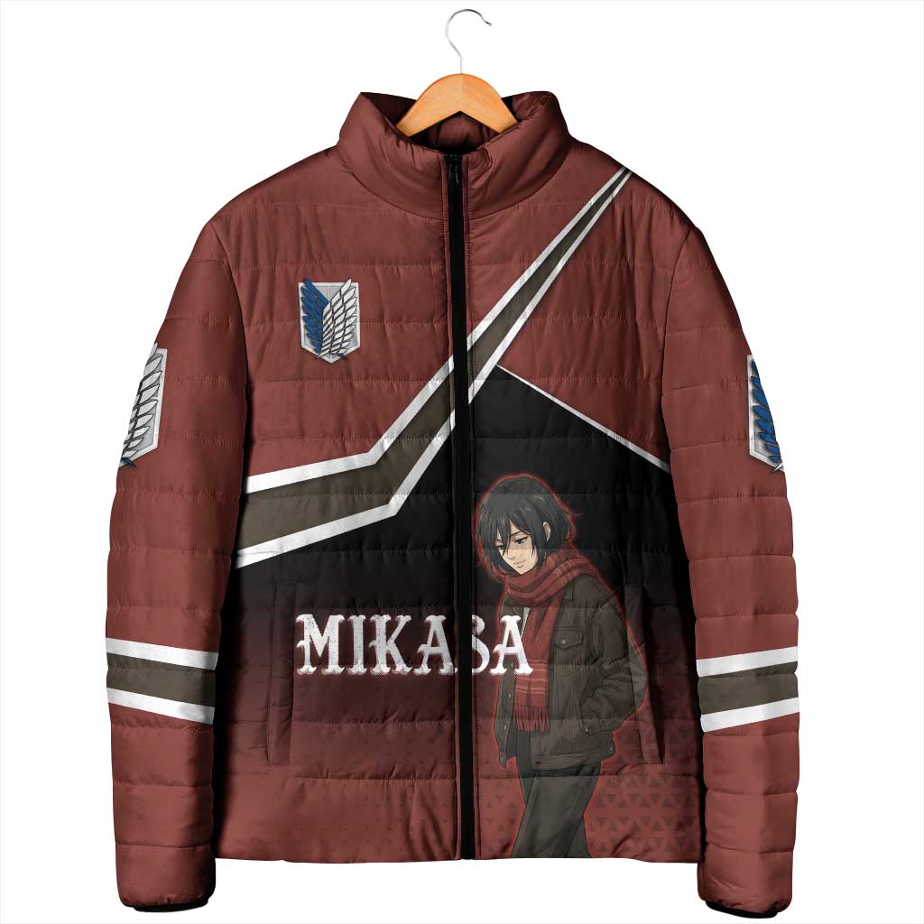 Mikasa Attack on Titan Padded Jacket Anime Cozy Streetwear Art