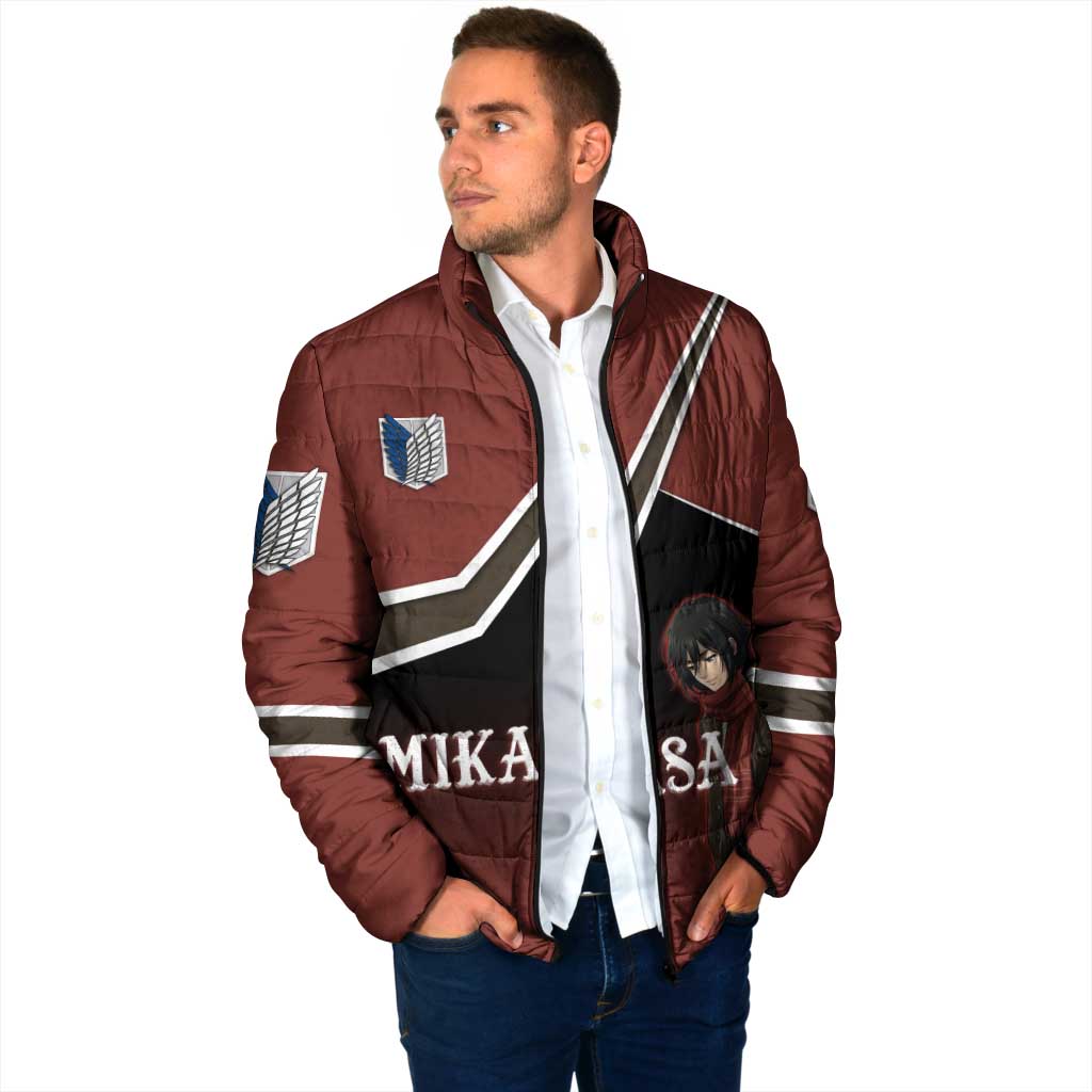 Mikasa Attack on Titan Padded Jacket Anime Cozy Streetwear Art