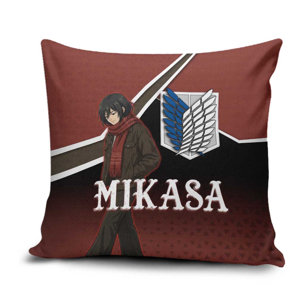 Mikasa Attack on Titan Pillow Cover Anime Cozy Streetwear Art