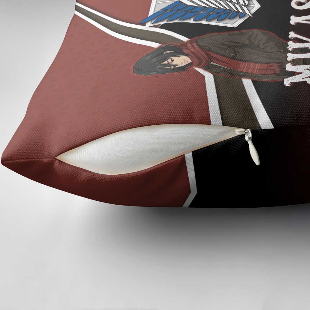 Mikasa Attack on Titan Pillow Cover Anime Cozy Streetwear Art