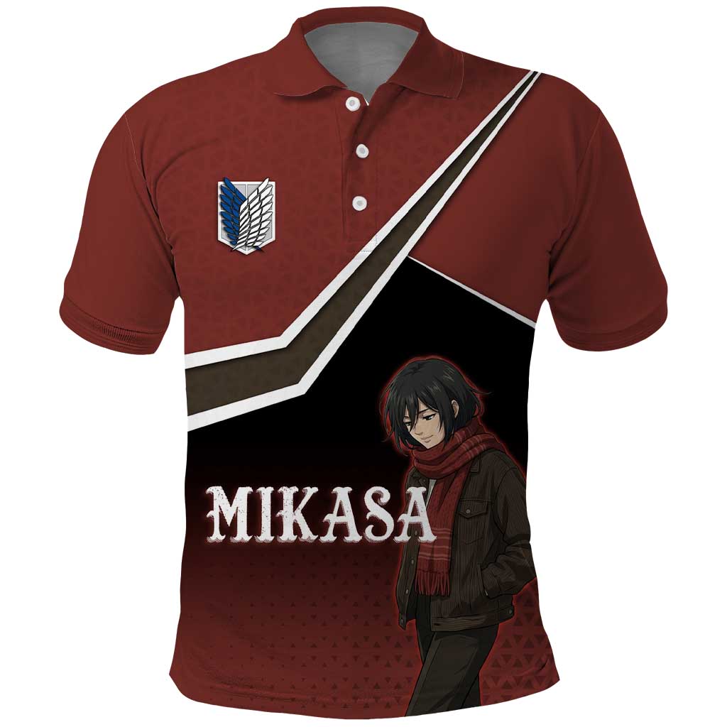 Mikasa Attack on Titan Polo Shirt Anime Cozy Streetwear Art