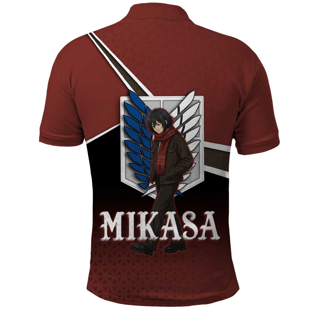 Mikasa Attack on Titan Polo Shirt Anime Cozy Streetwear Art