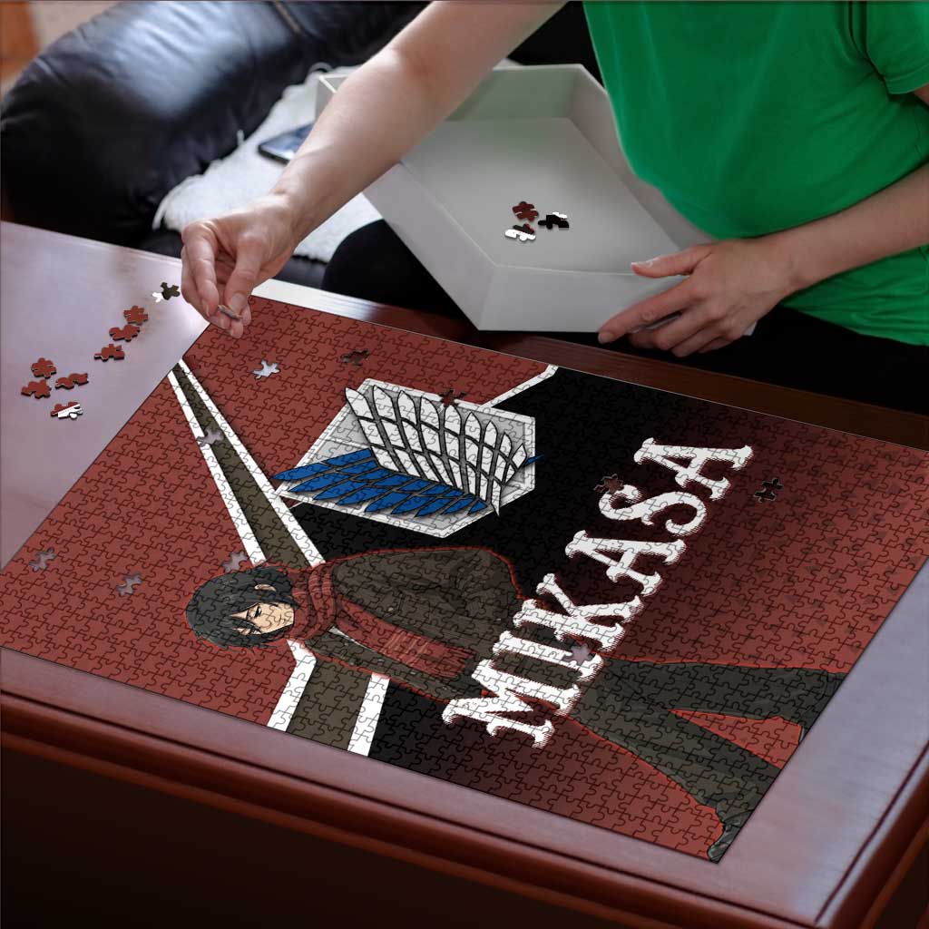 Mikasa Attack on Titan Puzzle Anime Cozy Streetwear Art