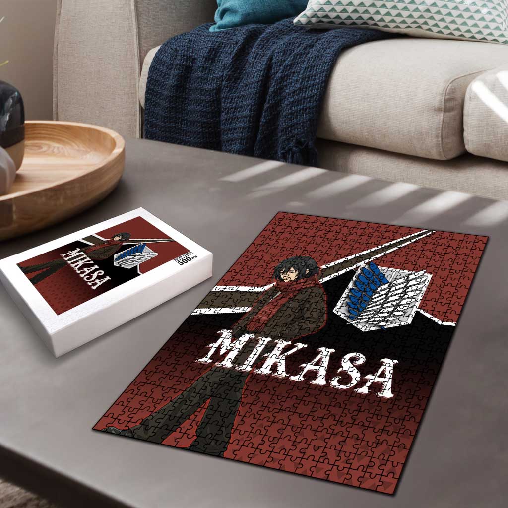 Mikasa Attack on Titan Puzzle Anime Cozy Streetwear Art