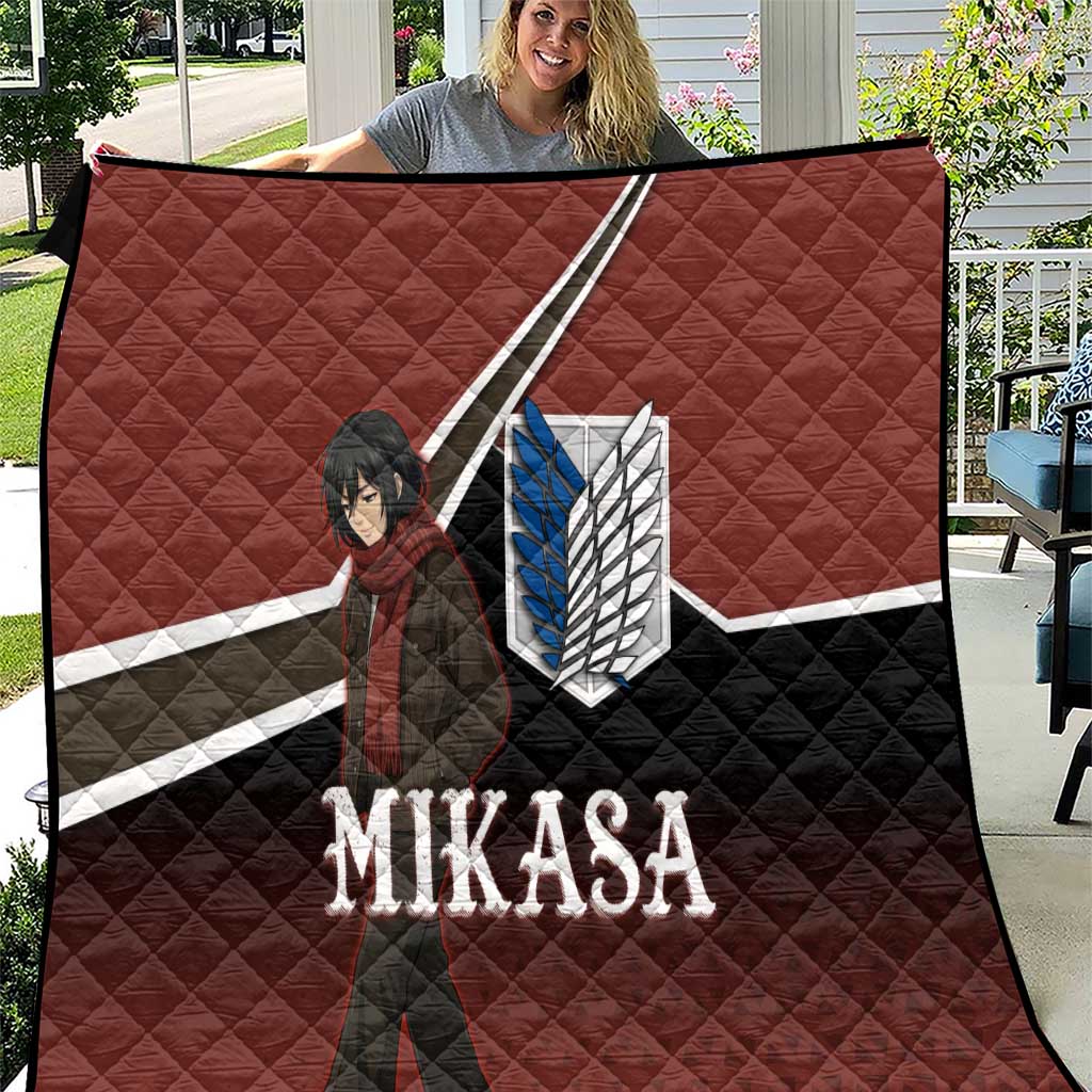 Mikasa Attack on Titan Quilt Anime Cozy Streetwear Art