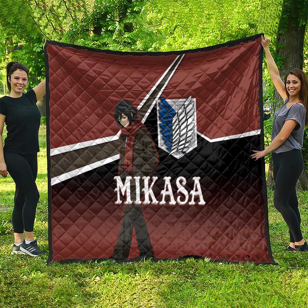 Mikasa Attack on Titan Quilt Anime Cozy Streetwear Art