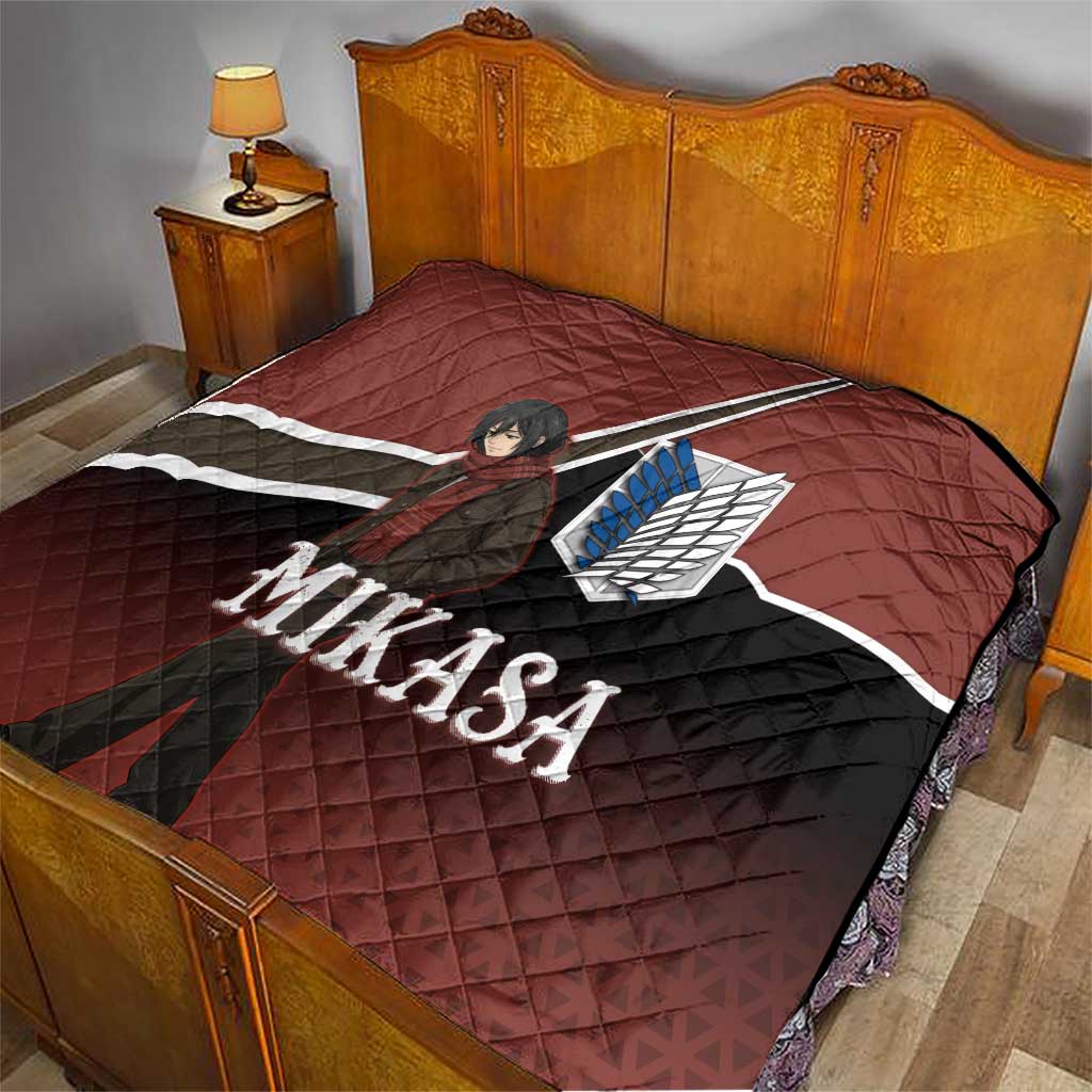 Mikasa Attack on Titan Quilt Anime Cozy Streetwear Art
