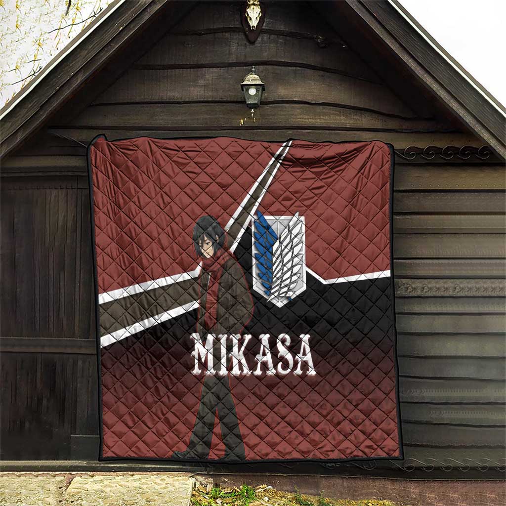Mikasa Attack on Titan Quilt Anime Cozy Streetwear Art