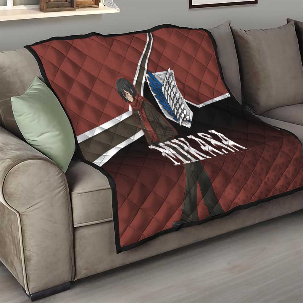 Mikasa Attack on Titan Quilt Anime Cozy Streetwear Art