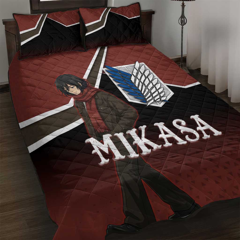 Mikasa Attack on Titan Quilt Bed Set Anime Cozy Streetwear Art