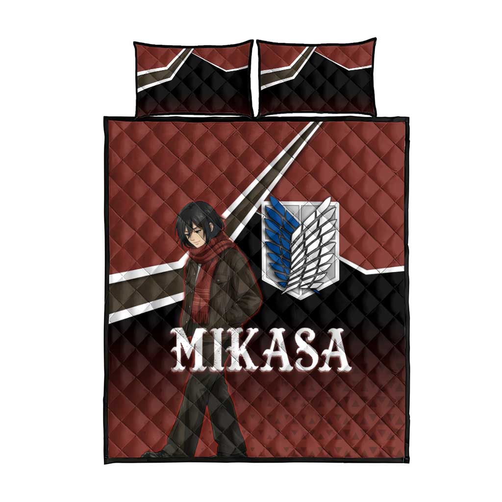 Mikasa Attack on Titan Quilt Bed Set Anime Cozy Streetwear Art