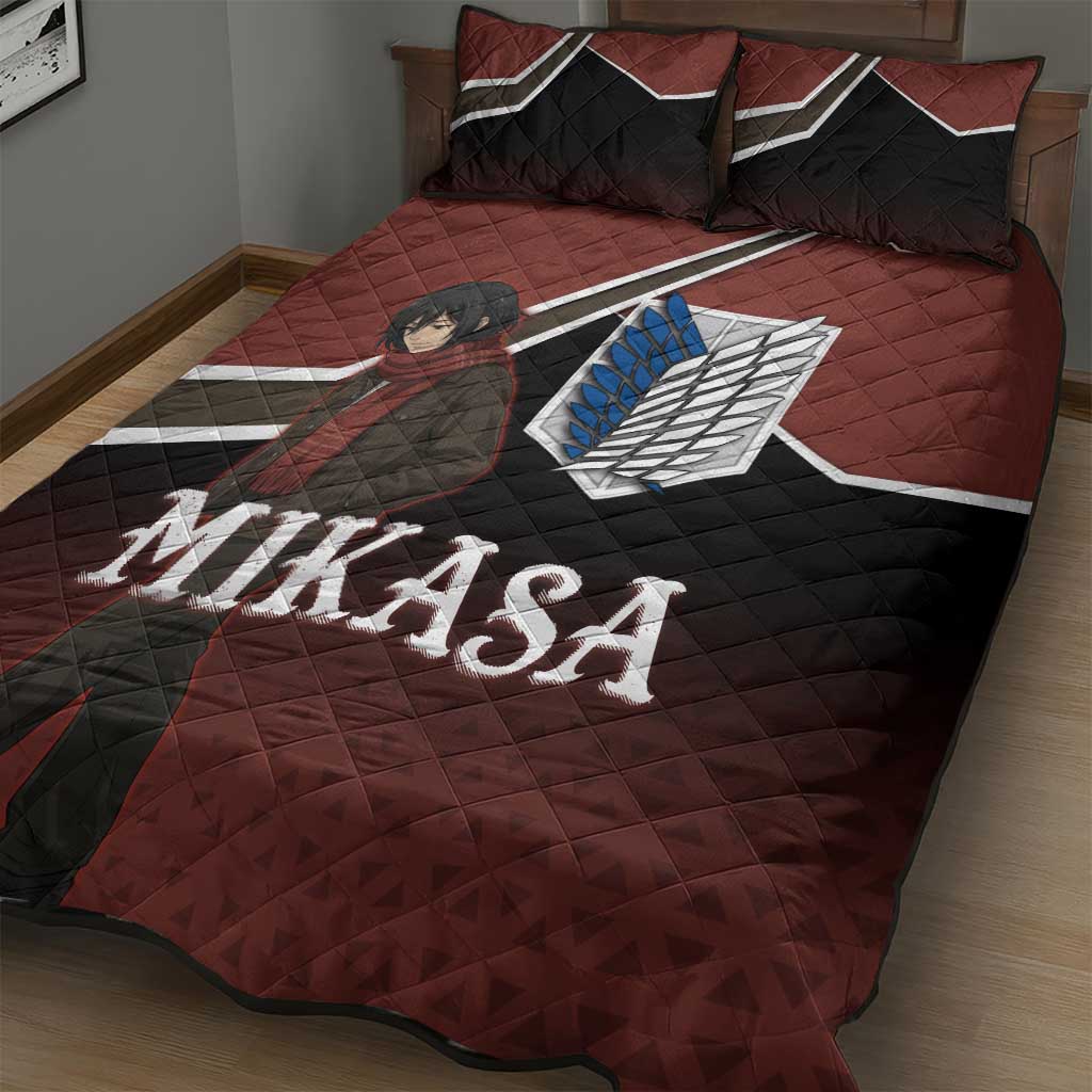 Mikasa Attack on Titan Quilt Bed Set Anime Cozy Streetwear Art