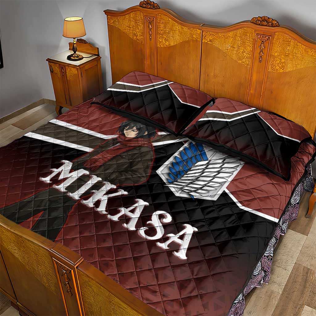 Mikasa Attack on Titan Quilt Bed Set Anime Cozy Streetwear Art