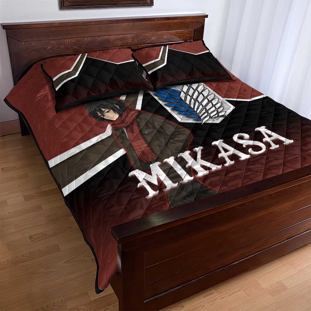 Mikasa Attack on Titan Quilt Bed Set Anime Cozy Streetwear Art