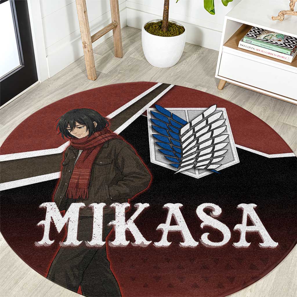 Mikasa Attack on Titan Round Carpet Anime Cozy Streetwear Art