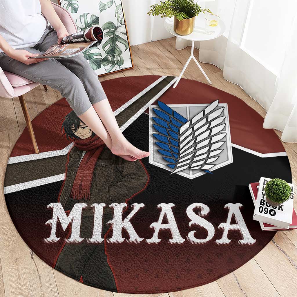 Mikasa Attack on Titan Round Carpet Anime Cozy Streetwear Art