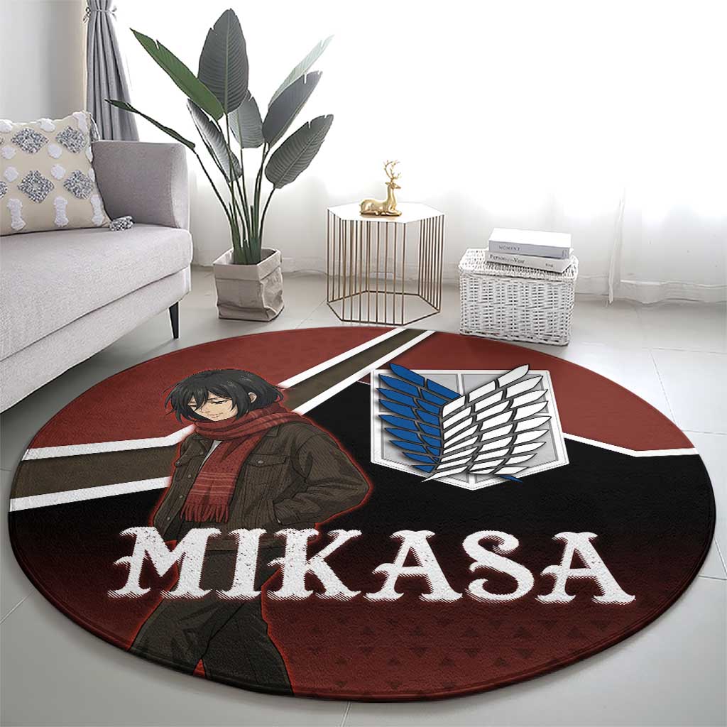 Mikasa Attack on Titan Round Carpet Anime Cozy Streetwear Art