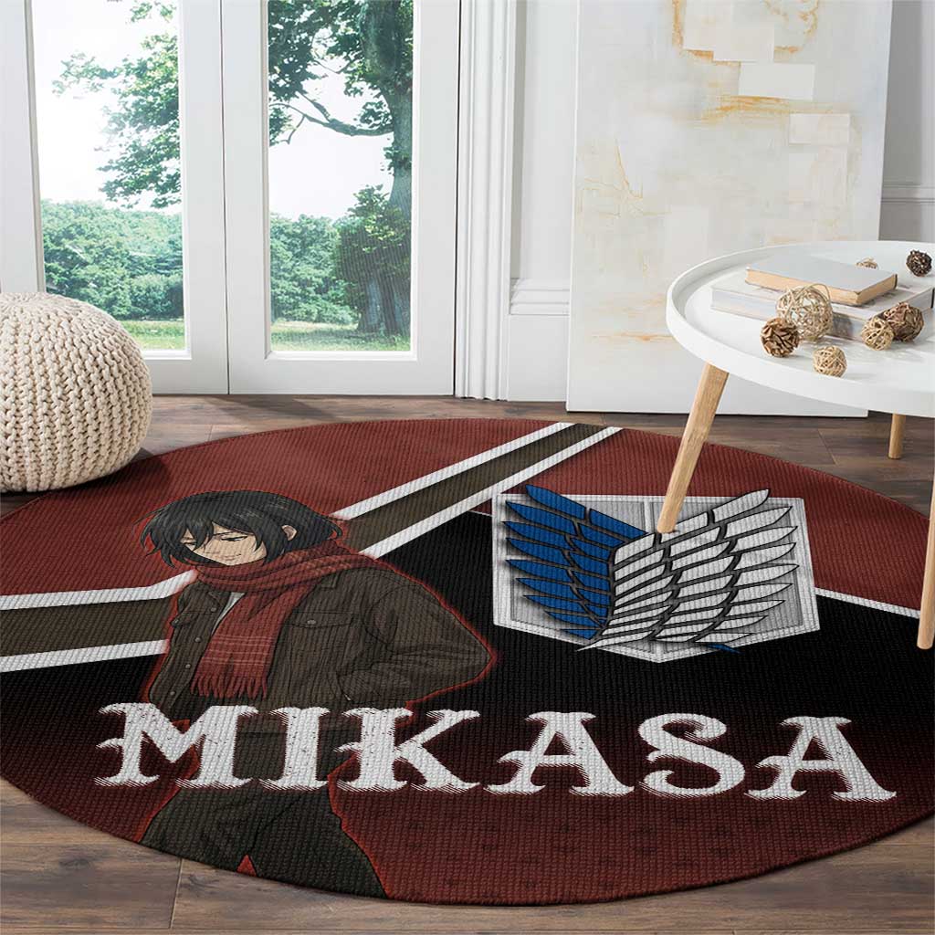 Mikasa Attack on Titan Round Carpet Anime Cozy Streetwear Art