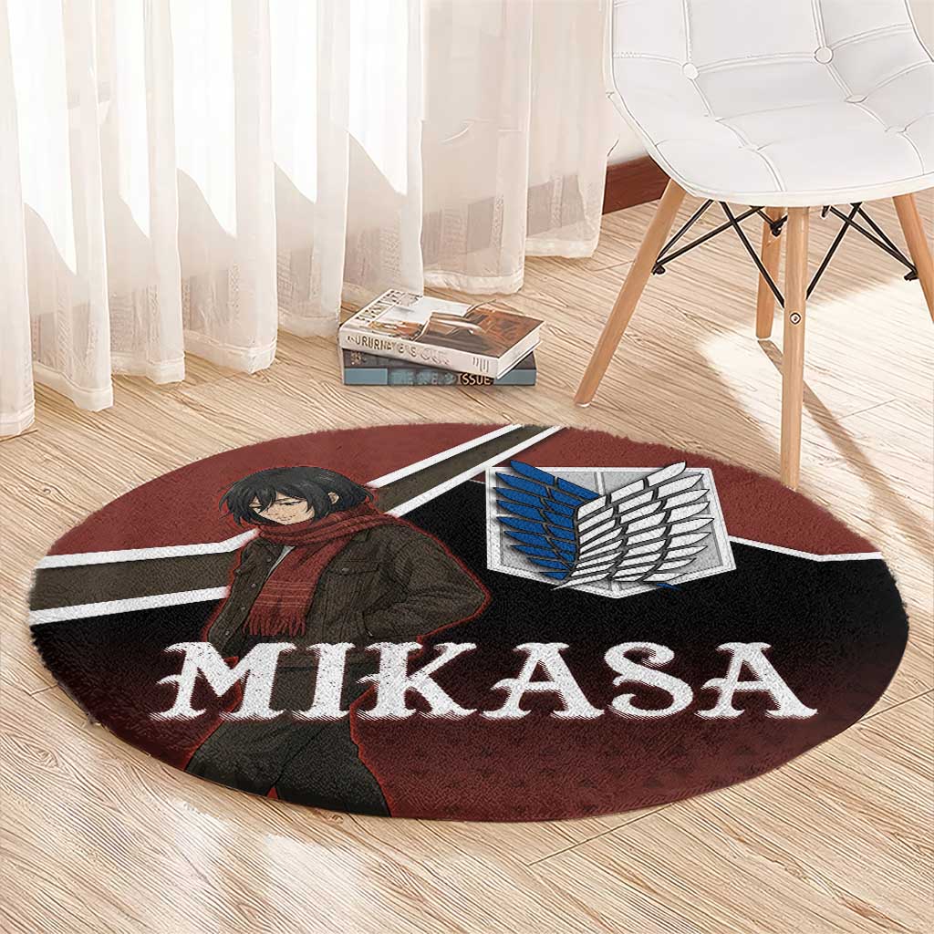 Mikasa Attack on Titan Round Carpet Anime Cozy Streetwear Art